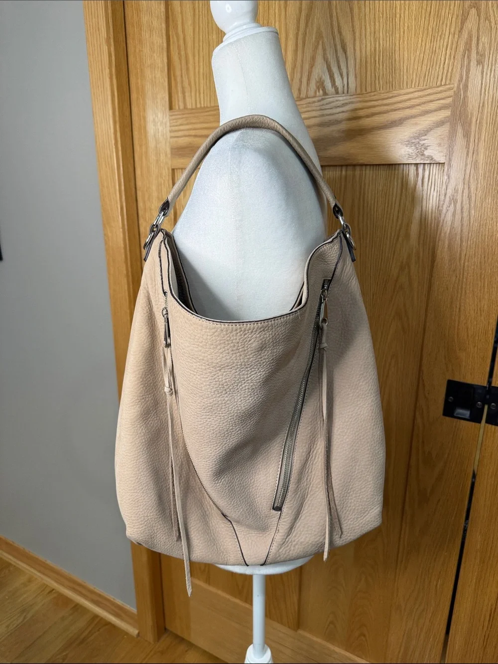 Rebecca Minkoff Blush Pebble Leather Hobo Bag